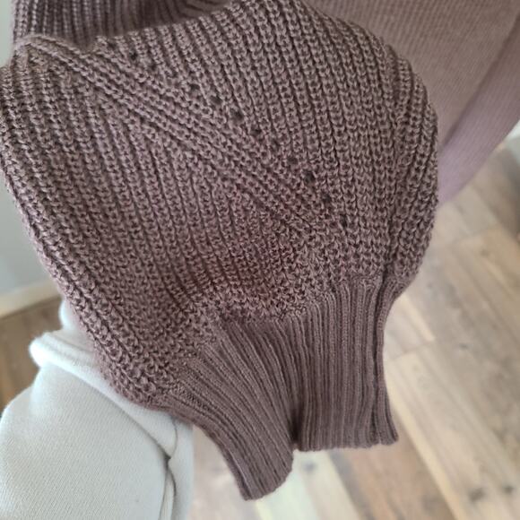 City Chic Cardigan Sweater Button Front Mocha Chunky Knit Long Line Womens XXS12 - Picture 3 of 8